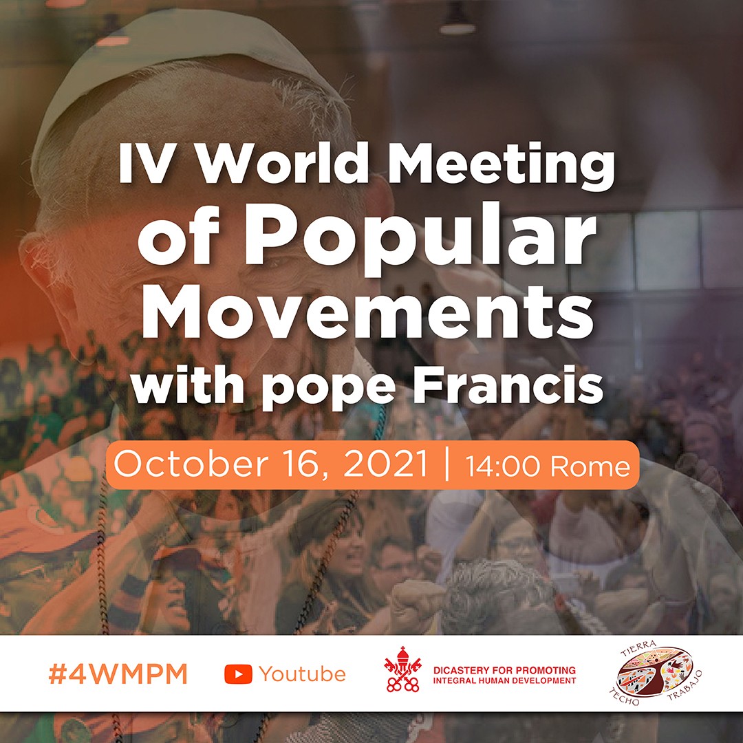 Pope Francis participates in the second phase of the IV World Meeting of Popular Movements