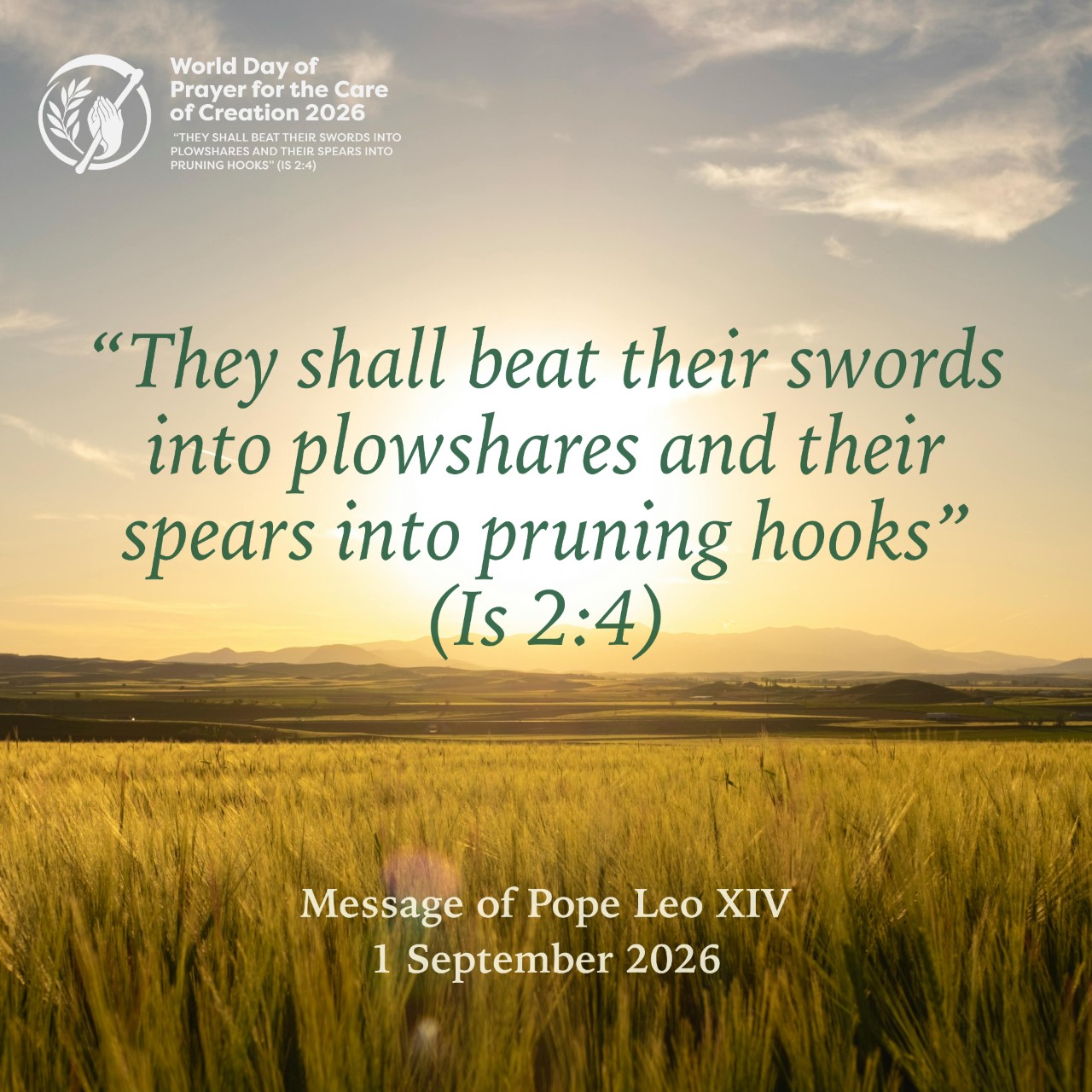 Publication of the theme of Pope Leo XIV’s Message for the World Day of Prayer for the Care of Creation 2026