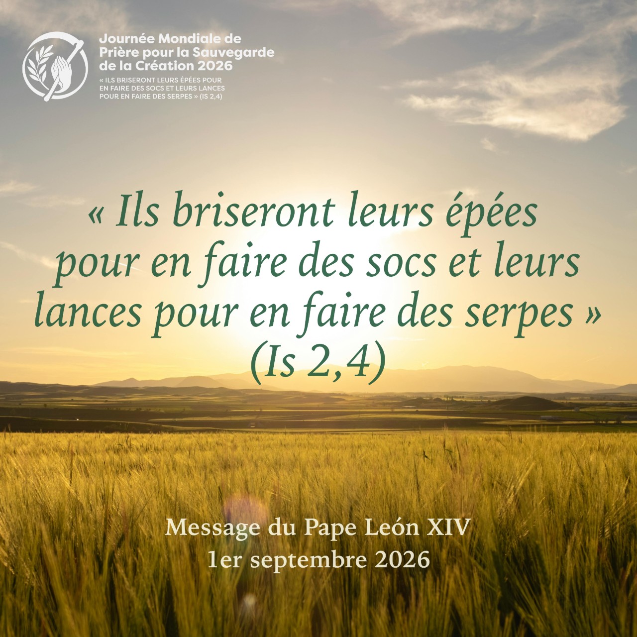 Publication du thème du message du Pape Léon XIV pour la Journée mondiale de prière pour la sauvegarde de la Création 2026