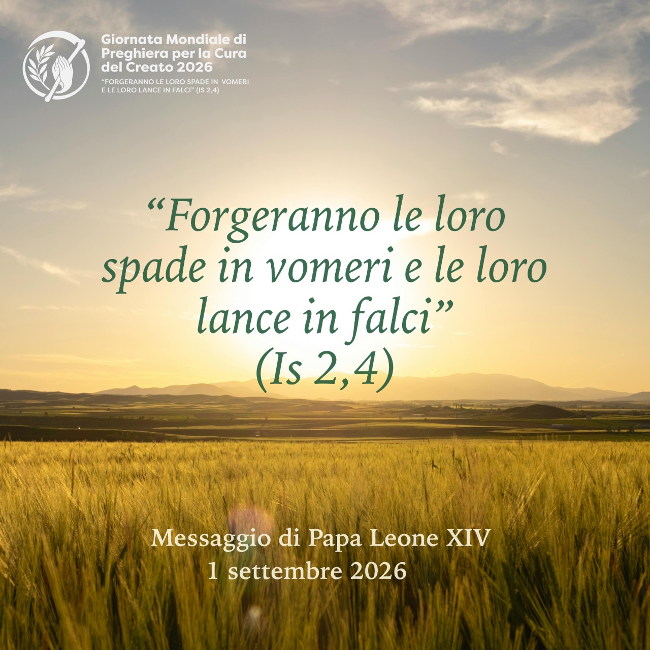 Pubblicazione del tema del Messaggio di Papa Leone XIV per la Giornata Mondiale di Preghiera per la Cura del Creato 2026